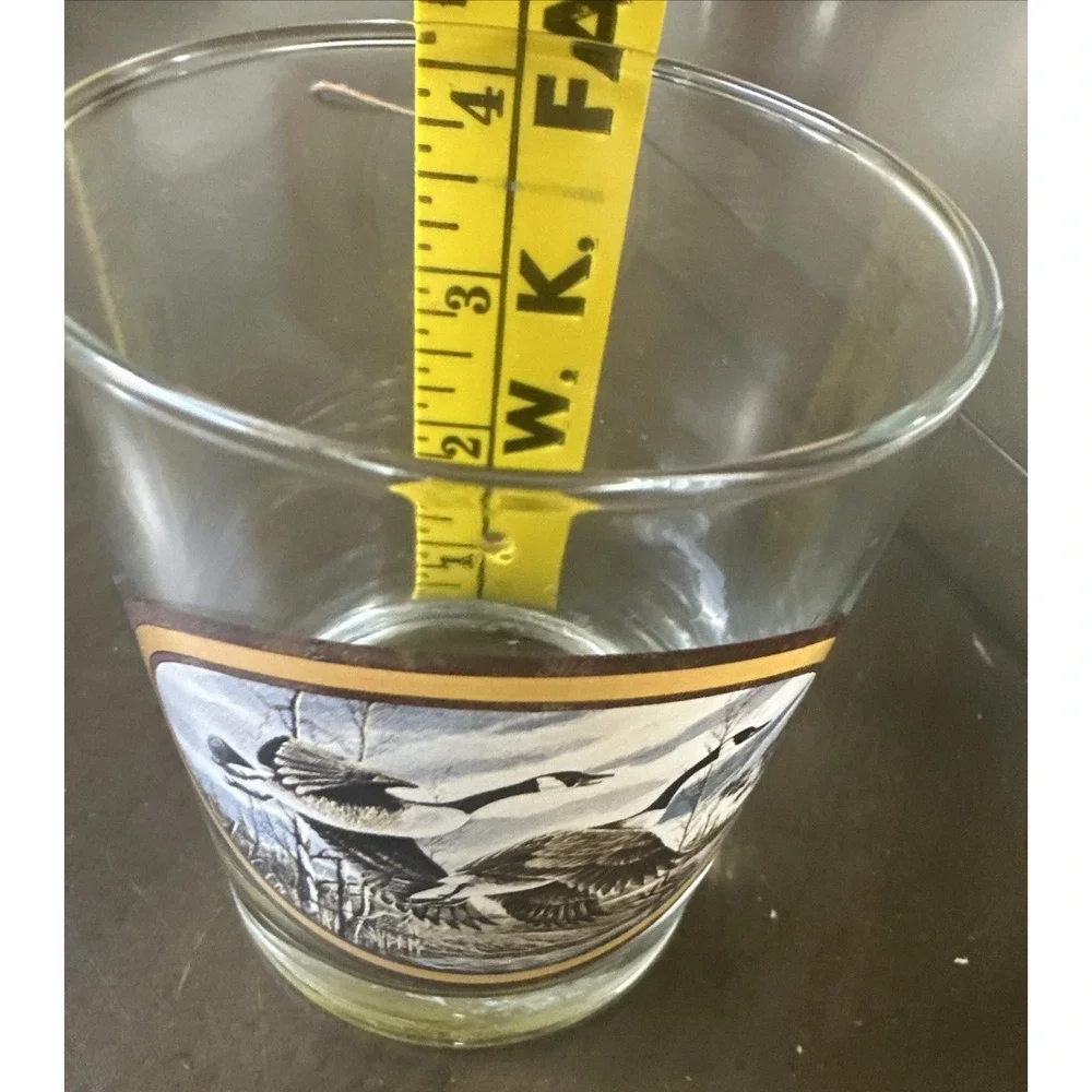 One Vintage 1960's Flying Geese Rocks Glass by Norman R. Wamer Outdoor Bar